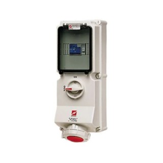 MENNEKES Industrial Power Connector Receptacle Wall Mount 32A 400V IP67 Red White 4 Pole IP67 