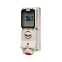 MENNEKES Industrial Power Receptacle, Rated At 63A, 400V, IP67 Red and White Wall Mount, 4 Pole IP67 