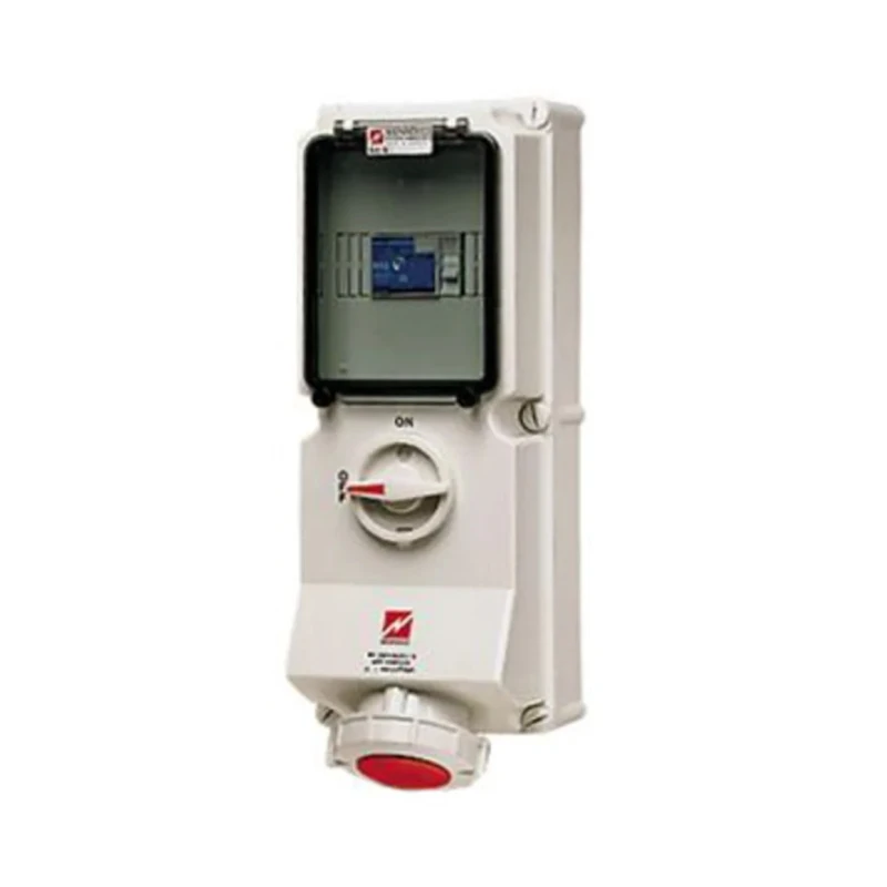 MENNEKES Industrial Power Receptacle, Rated At 63A, 400V, IP67 Red and White Wall Mount, 4 Pole IP67 