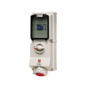 MENNEKES Industrial Power Receptacle Wall Mount 63A 400V IP67 White Red 5-Pole IP67 