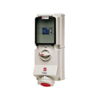 MENNEKES Industrial Power Receptacle Wall Mount 63A 400V IP67 White Red 5-Pole IP67
