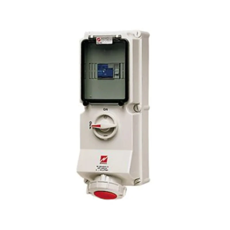 MENNEKES Industrial Power Receptacle Wall Mount 63A 400V IP67 White Red 5-Pole IP67 