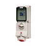 MENNEKES Wall Mount Receptacle, Rated At 32A, 400V, IP67, White and Red, 5 Pole Interlocked Socket IP67