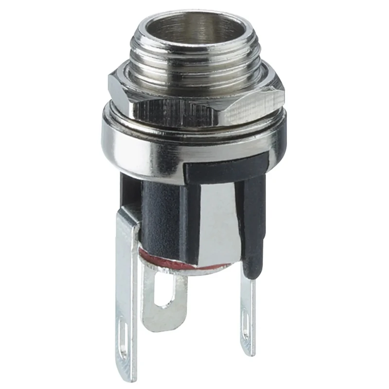 Lumberg 16 Straight DC Socket 1A 12V Panel Mount Length 20.85 mm Nickel 1614 20