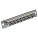 RS PRO 37 Way Straight Panel Mount D-Sub Connector Female 750V 5A Steel Housing Gold Plated Contacts 467-071