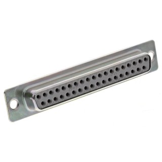 RS PRO 37 Way Straight Panel Mount D-Sub Connector Female 750V 5A Steel Housing Gold Plated Contacts 467-071