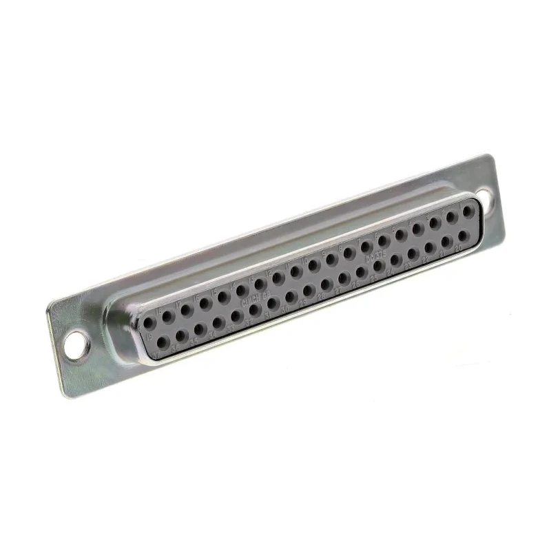 RS PRO 37 Way Straight Panel Mount D-Sub Connector Female 750V 5A Steel Housing Gold Plated Contacts 467-071