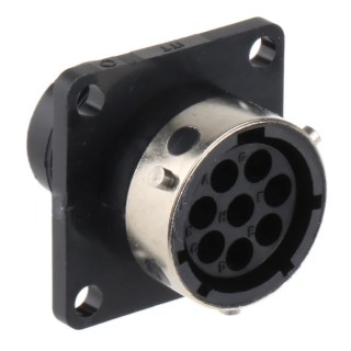 ITT Cannon Circular Connector 8 Contacts Panel Mount Socket Female IP65 Trident Ringlock TR1208RFS1NB / 192922-1200