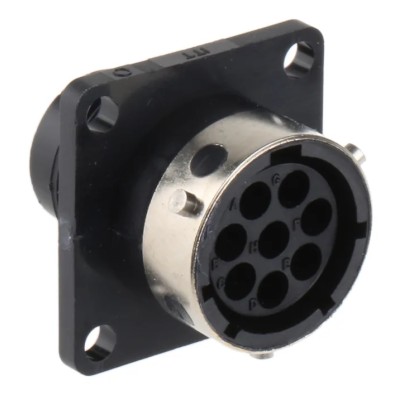 ITT Cannon Circular Connector 8 Contacts Panel Mount Socket Female IP65 Trident Ringlock TR1208RFS1NB / 192922-1200