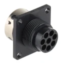 ITT Cannon Circular Connector 8 Contacts Panel Mount Socket Female IP65 Trident Ringlock TR1208RFS1NB / 192922-1200