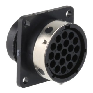ITT Cannon Circular Connector Panel Mount Socket Female 19 Contacts 16A 250V IP65 Trident Ringlock TR1619RFS1NB / 192922-1220