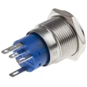 RS PRO Illuminated Latching Push Button Switch, Panel Mount, 19.2 mm Cutout, SPDT, Yellow LED, IP67, 250 V AC, 5A 111-5797