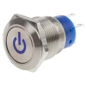 RS PRO Illuminated Push Button Switch Latching Panel Mount 19 mm Cutout SPDT Blue LED IP67 250 V AC 111-5802