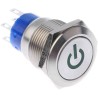 TE Connectivity Illuminated Push Button Switch Latching Panel Mount 19 mm Cutout DPDT Green LED IP67 250 V 5A 111-5807