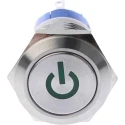 TE Connectivity Illuminated Push Button Switch Latching Panel Mount 19 mm Cutout DPDT Green LED IP67 250 V 5A 111-5807