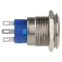 TE Connectivity Illuminated Push Button Switch Latching Panel Mount 19 mm Cutout DPDT Green LED IP67 250 V 5A 111-5807