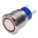 RS PRO Illuminated Push Button Switch, Latching Operation, Panel Mount, 19.2 mm Cutout, SPDT Contact, Red LED, IP67 111-5808