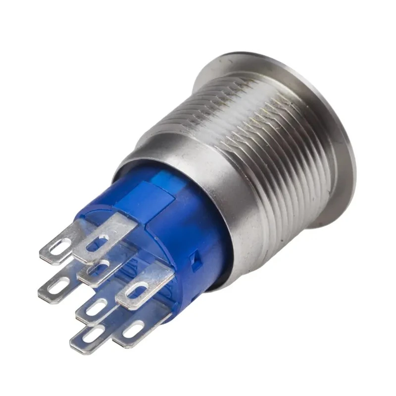 RS PRO Illuminated Latching Push Button Switch, Panel Mount, 19.2 mm Cutout, DPDT, White LED, IP67, 250V AC 5A 111-5812