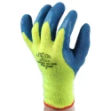 Polyco Healthline Blue Yellow Latex Work Gloves Size 9 Fleece Lining 903-MAT
