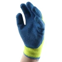 Polyco Healthline Matrix Yellow, Blue Latex Work Gloves Size 7, Thermal Resistant, Latex Coating 901-MAT