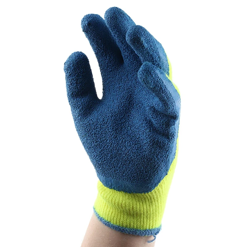 Polyco Healthline Matrix Yellow, Blue Latex Work Gloves Size 7, Thermal Resistant, Latex Coating 901-MAT