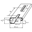 RS PRO Steel Perforated DIN Rail, 500 mm x 32 mm x 15 mm, Slotted, EN 50035, Model 467-355