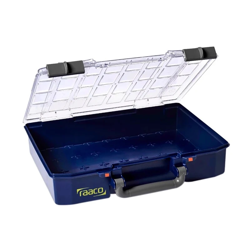 Raaco Adjustable Compartments 80 Cell Blue Polycarbonate, Polypropylene Compartment Box 79mm x 337mm x 278mm 143967