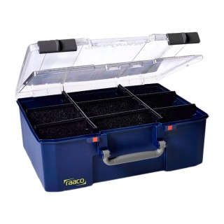 Raaco Adjustable Compartments Blue Polycarbonate Polypropylene Compartment Box 148mm x 413mm x 330mm 144049