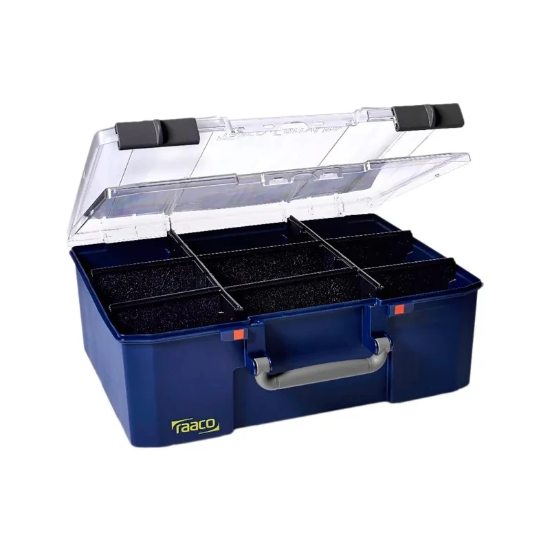 Raaco Adjustable Compartments Blue Polycarbonate Polypropylene Compartment Box 148mm x 413mm x 330mm 144049