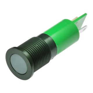 RS PRO Green Panel Mount Indicator 220V AC 3mA Solder Lug Termination IP67 Flush Bezel 111-6564