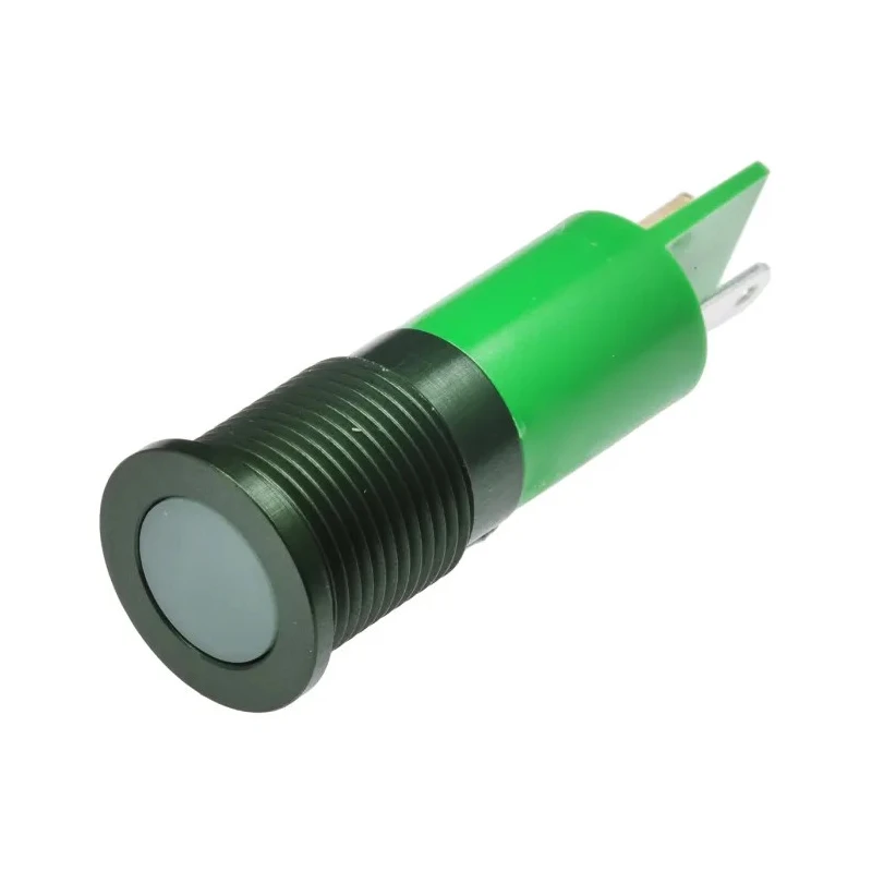 RS PRO Green Panel Mount Indicator 220V AC 3mA Solder Lug Termination IP67 Flush Bezel 111-6564