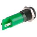 RS PRO Green Panel Mount Indicator 24V DC 20mA Solder Lug Termination IP67 Flush 111-6563