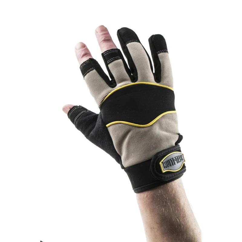 Polyco Healthline Multi-Task 3 Black PVC Work Gloves Size 8 Uncoated Coating MT3/08
