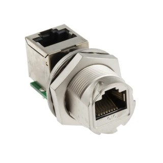RS PRO RJ45 Connector Female Panel Mount Cat5e Shielded Straight 1 Port RJ45