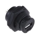 RS PRO USB Connector Panel Mount Micro USB Type AB Female Straight Orientation IP67 1 Port 111-6751