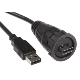 RS PRO USB Cable Male USB Type A to Male USB Type A Black Polyvinyl Chloride Jacket 2.1m 111-6752