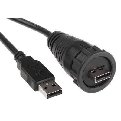 RS PRO USB Cable Male USB Type A to Male USB Type A Black Polyvinyl Chloride Jacket 2.1m 111-6752