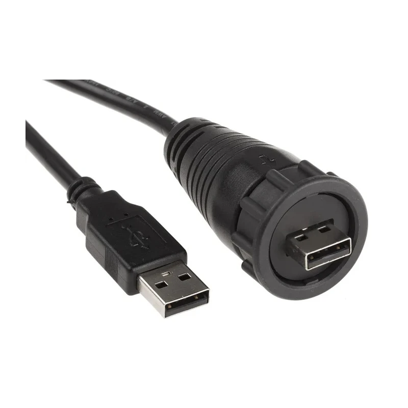 RS PRO USB Cable Male USB Type A to Male USB Type A Black Polyvinyl Chloride Jacket 2.1m 111-6752