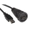 RS PRO USB Cable Male USB Type A to Male USB Type A Black Polyvinyl Chloride Jacket 2.1m 111-6752
