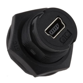 RS PRO Straight Panel Female 1 Port Mini USB Type B IP67 USB Connector 111-6757