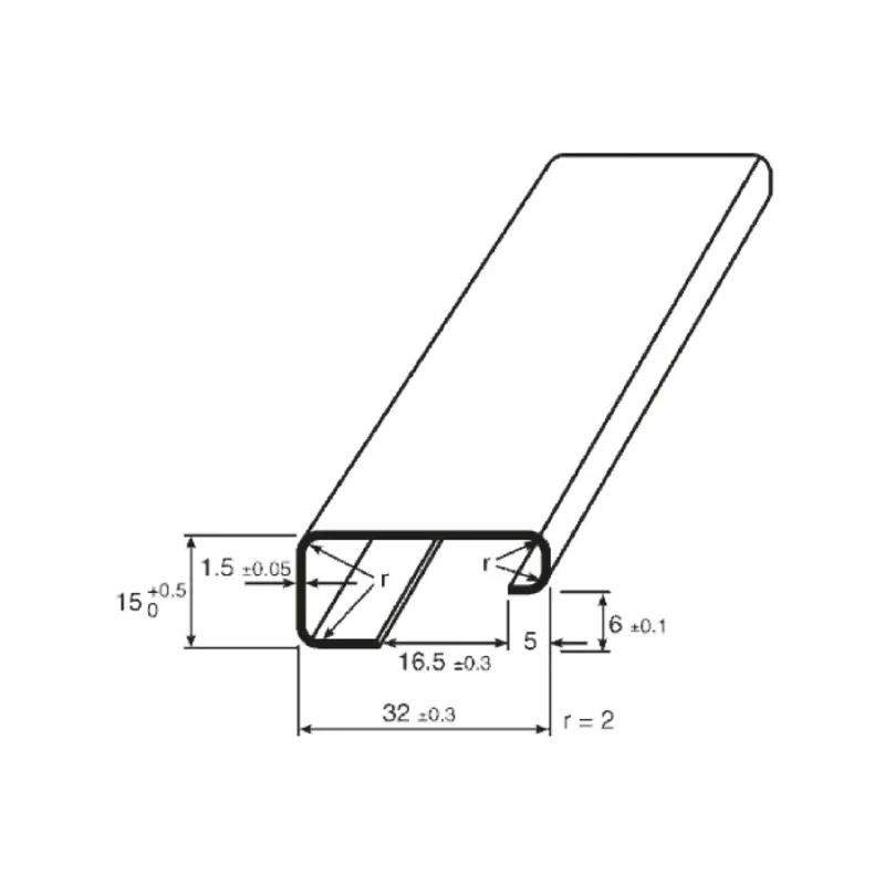 RS PRO Steel Perforated Slotted DIN Rail 1 m x 32 mm x 15 mm 467-393