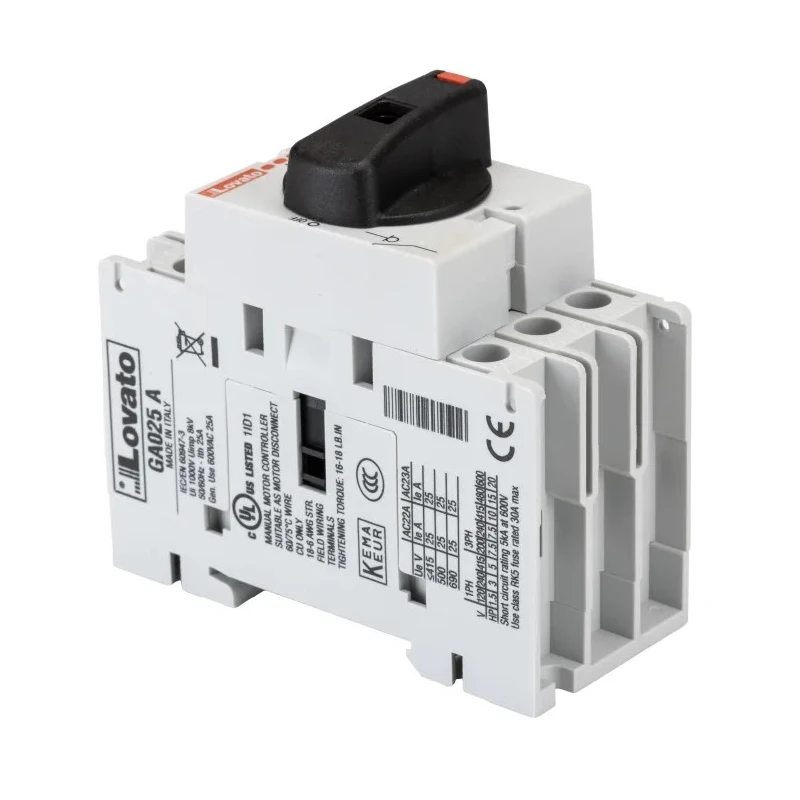 Lovato Electric 3-Pole Panel Isolator Switch IP65, 25A, 11 kW 