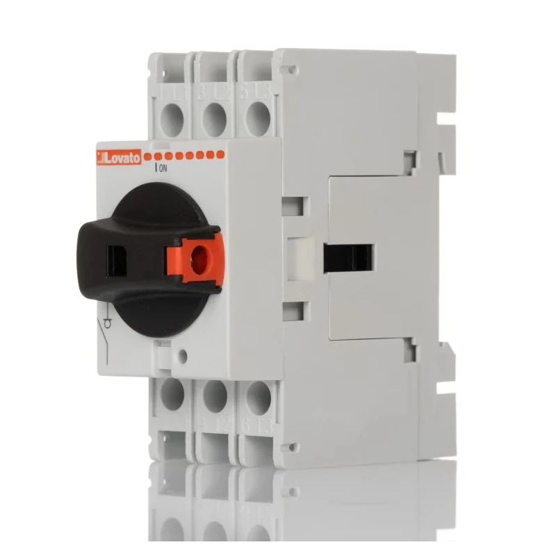 Lovato Electric 3-Pole Panel Isolator Switch IP65, 32A, 15 kW, Screw Terminal, Black Handle 