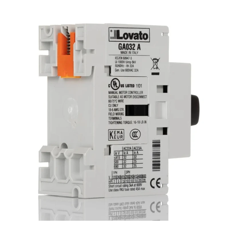 Lovato Electric 3-Pole Panel Isolator Switch IP65, 32A, 15 kW, Screw Terminal, Black Handle 
