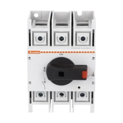 Lovato Electric 3-Pole Panel Switch Disconnector, IP20, 80A, 45 kW 