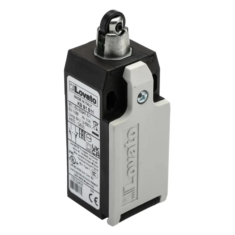Lovato Electric Roller Plunger Limit Switch, IP20 IP65, Thermoplastic Housing, 690V AC, 10A KBB1S11