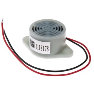RS Pro Magnetic Buzzer Component Base Mount Panel Mount Continuous Tone 95 dB 7-12 V dc 17.6 mm Height 111-8178