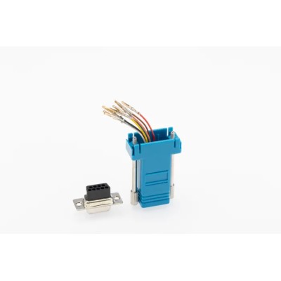 MH Connectors D-Sub Adapter 9-Way D-Sub Female to Female RJ45 Female Nickel over Copper DA9-SMJ8-B-K