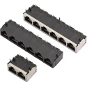 MH Connectors MH3012 Series RJ45 Connector Female PCB Cat5e Shielded Right Angle 4 Port 8 Way 3012S-04(4.57)