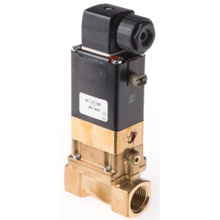 Burkert Solenoid Valve 2 Port NC Brass Body 24V DC 13mm Orifice Diameter 10 bar Operating Pressure 134430